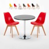 Cosmopolitan Set Made of a 70cm Black Round Table and 2 Colourful Nordica Chairs Bulk Discounts
