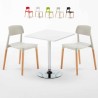 Cocktail Set Made of a 70x70cm White Square Table and 2 Colourful Barcellona Chairs Offers