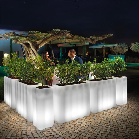LED RGB illuminated planter box restaurant bar terrace Nebula Promotion