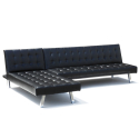Zircone leatherette 3-seater corner sofa bed with peninsula On Sale