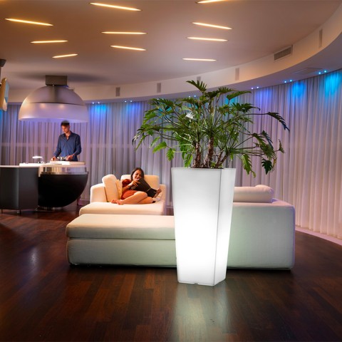 High luminous square vase RGB LED garden terrace pot holder Genesis