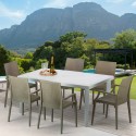 SummerLIFE Set Made of a 150x90cm White Rectangular Table and 6 Colourful Bistrot Arm Chairs Catalog