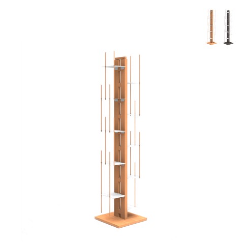 Vertical column bookcase h150cm in wood 10 shelves Zia Veronica MH