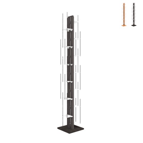 Vertical wooden column bookcase h195cm with 13 shelves Zia Veronica H
