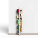 Vertical wall-mounted wooden bookcase h150cm 10 shelves Zia Veronica WMH Bulk Discounts