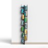 Vertical wall-mounted bookcase h195cm in wood 13 shelves Zia Veronica WH Measures