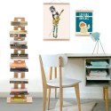 Vertical column bookcase h150cm wood 10 shelves Zia Ortensia MH Offers