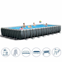 Intex 26378 ex 26376 XL Ultra Xtr Frame Above Ground Pool Rectangular with Volley Net 975x488x132 On Sale