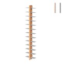 Zia Bice WH Double-Sided Wall Bookshelf, Wood, 26 Shelves, 195cm High Promotion