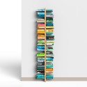 Wall-mounted bookcase h195cm double-sided wooden bookcase 26 shelves Zia Bice WH Characteristics