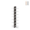 Double-sided suspended wooden bookcase h105cm 14 shelves Zia Bice SF Promotion