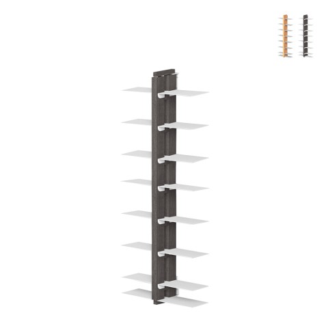 Double-sided suspended wooden bookcase h105cm 14 shelves Zia Bice SF Promotion
