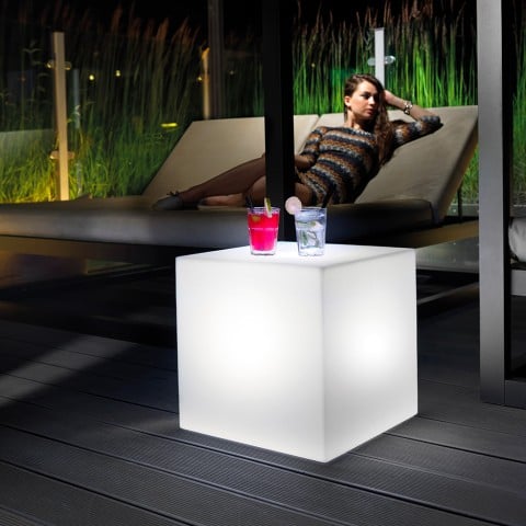 Outdoor bright RGB LED cube garden pouf bar Home Fitting Promotion