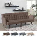 Eliodoro 3-seater reclining sofa bed in raised fabric Measures