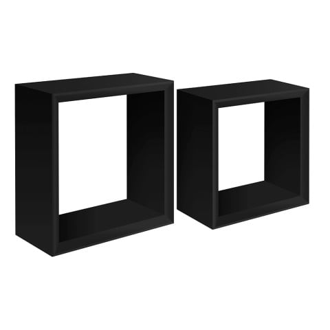Set of 2 wall-mounted cube shelves modern design Geneva Promotion