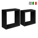 Set of 2 wall-mounted cube shelves modern design Geneva Cheap