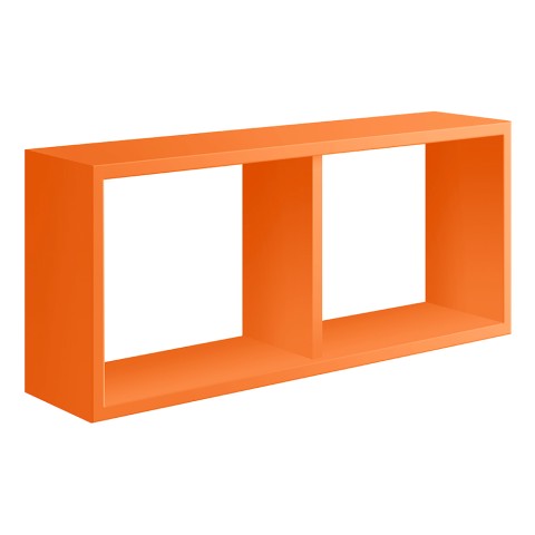 Rectangular wall shelf 2 compartments modern cube Morgana Promotion