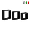 Set of 3 modern wall shelves cube Incubo Slim Characteristics