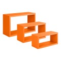 Set of 3 wall brackets living room shelf cube rectangular Trittico Promotion