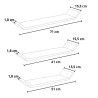 Set of 3 Modern Wall-Mounted Shelves for Living Room, Barchetta Design Characteristics