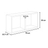 Rectangular wall shelf 2 compartments modern cube Morgana Maxi 
