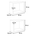 Set of 2 wall-mounted cube shelves modern design Geneva 