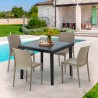 PASSION Set Made of a 90x90cm Black Square Table and 4 Colourful BOHÈME Chairs Discounts