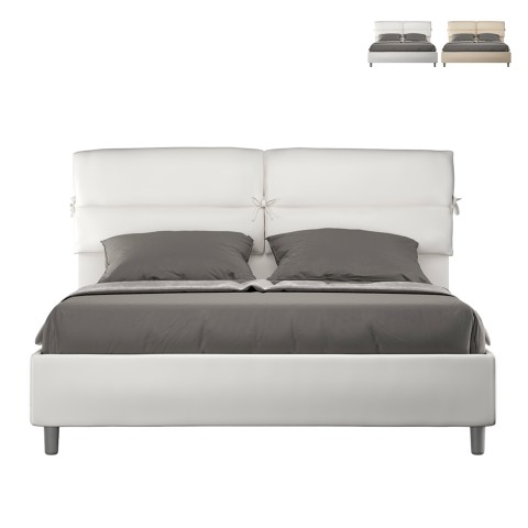Double bed 160x190 with upholstered headboard cushions Nandy Promotion