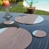 Nelumbo dining table set of 2 round wooden placemats 