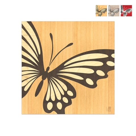 Inlaid wood picture 75x75cm modern design Butterfly
