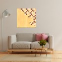 Modern design painting 75x75cm in inlaid wood Triangles Sale