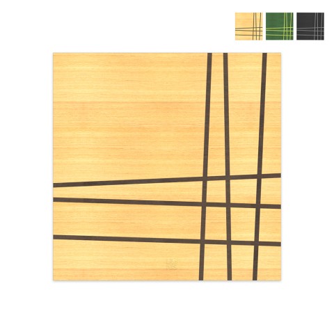 Modern painting in inlaid wood 75x75cm geometric design Two