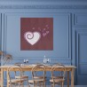 Hand inlaid wooden painting 75x75cm fantasy heart Amour Sale