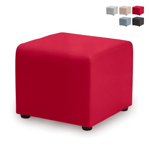 Square pouf 46x46cm living room modern leatherette waiting room Promotion
