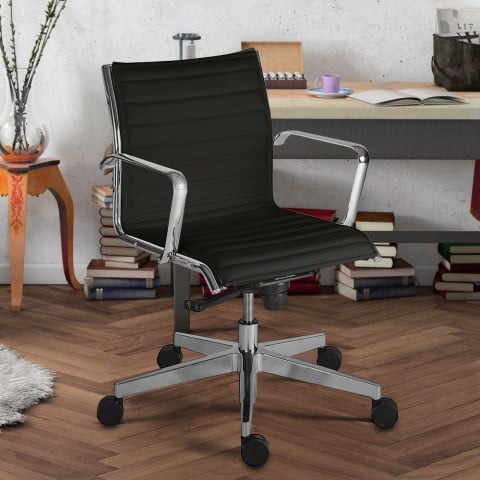 Low ergonomic executive office chair with leatherette design Stylo LBE