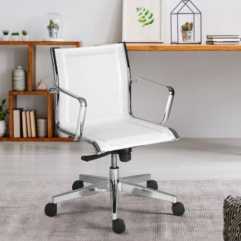 Breathable ergonomic low mesh office chair white Stylo LWT Promotion