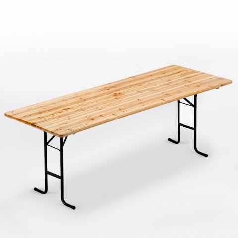 Two Legged Wooden Outdoors Dining Furniture Table 220 x 80