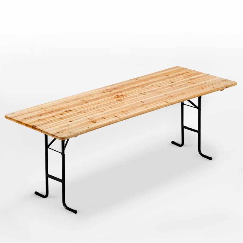Two Legged Wooden Outdoors Dining Furniture Table 220 x 80 Promotion