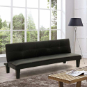 Topazio LIViNG Small Faux Leather Sofa Bed for Studio or One-Bedroom Apartments On Sale