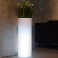 Modern Cylinder Garden Planter with LED Lighting, Barocco Design Promotion