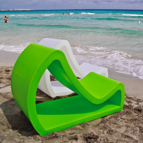 Modular outdoor armchair with modern design in polyethylene Fusion