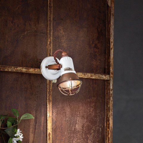 Applique iron and ceramic wall lamp industrial design vintage Loft AP