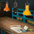 Vintage Industrial Design Iron and Hand-Painted Ceramic Pendant Lamp SO Promotion