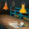 Vintage Industrial Design Iron and Hand-Painted Ceramic Pendant Lamp SO Promotion