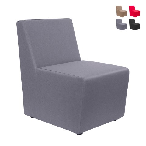 Padded waiting room armchair with modern modular design Coach
