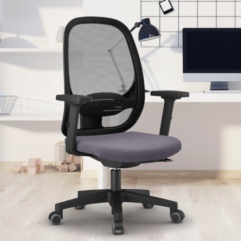 Ergonomic smartworking office chair grey breathable mesh Easy G Promotion