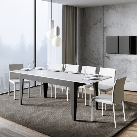 Extending table 90x160-220cm dining kitchen white grey Cico Mix AB Promotion