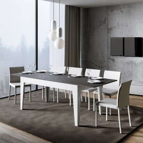 Modern grey-white extendable table 90x160-220cm Cico Mix BA Promotion