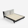 Rust King double bed 160x200cm modern design with slats and pillows Sale