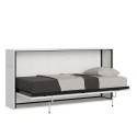 Horizontal foldaway single bed white 85x185cm slats Kando BF Offers